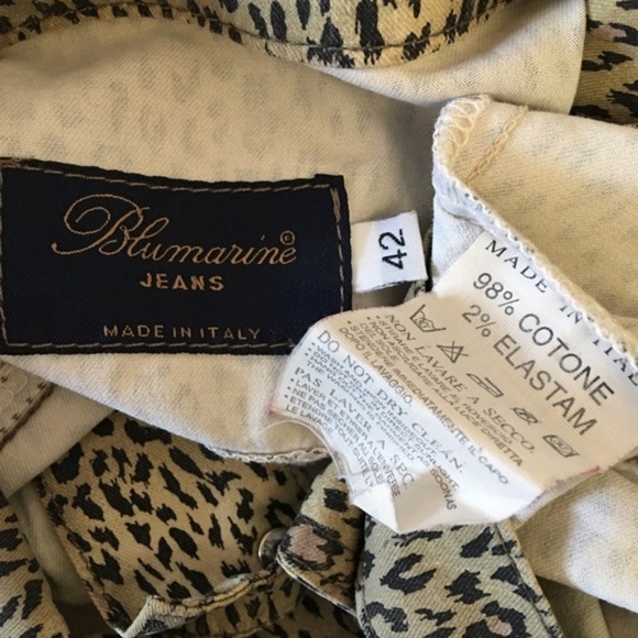 Blumarine Animal Print Jeans Jacket Size IT42 US - Picture 7 of 8